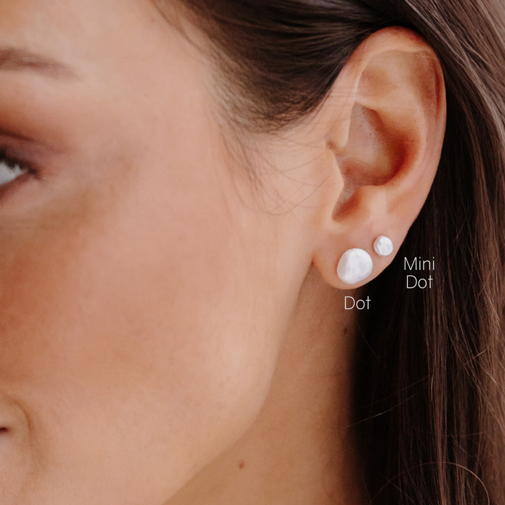 Mini Dot Keshi Pearl Stud Earrings