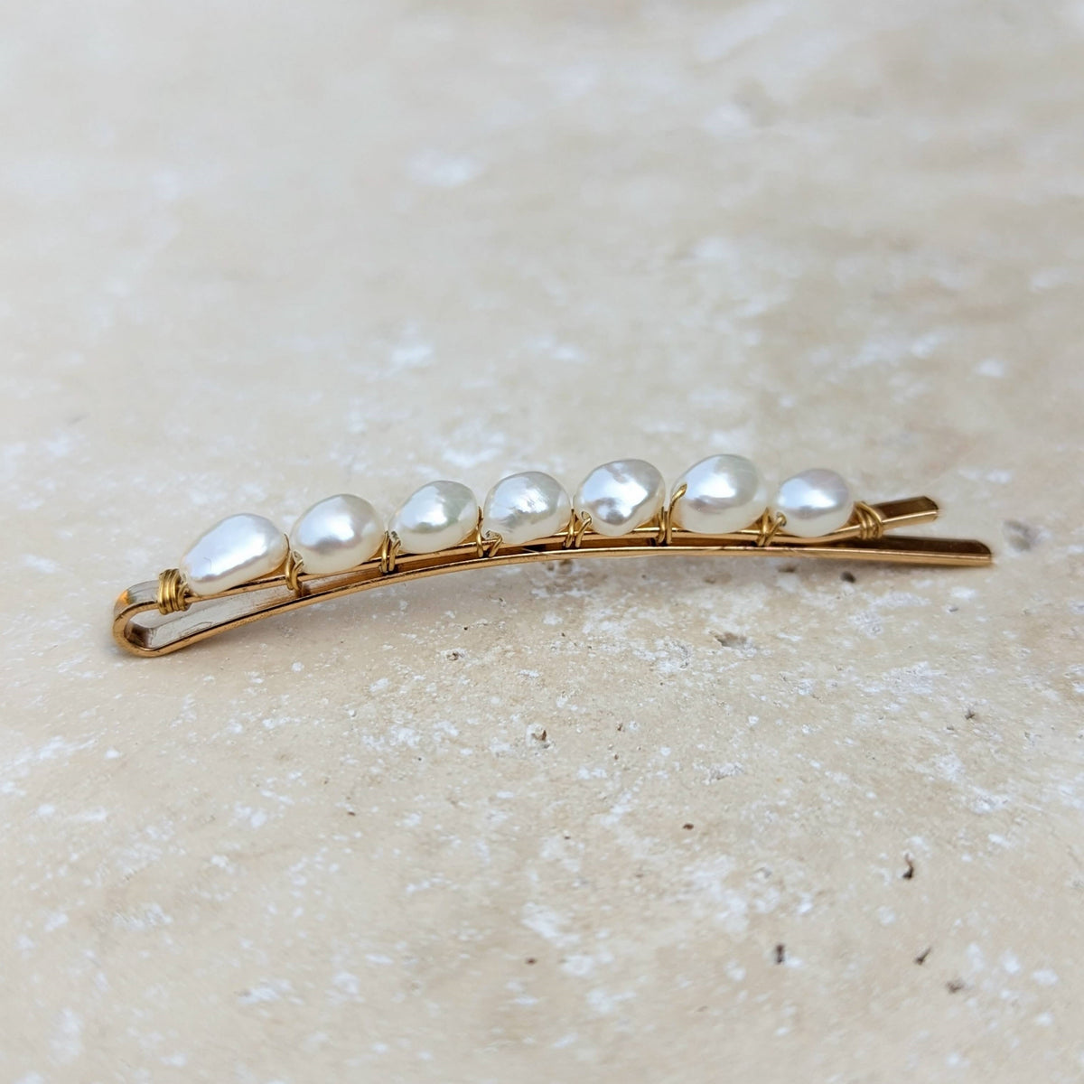 Freshwater Pearl Hair Slide - Bridal - KIRI & BELLE