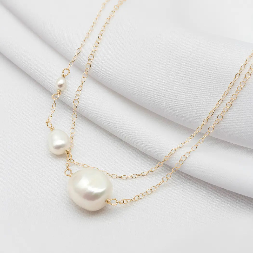 Double Chain Pearl Necklace - Ophelia