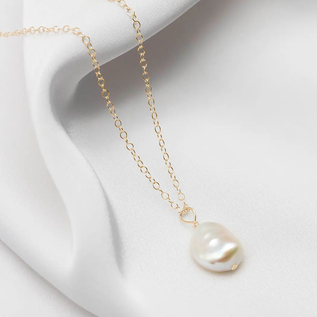 Single Keshi Pearl Drop Necklace