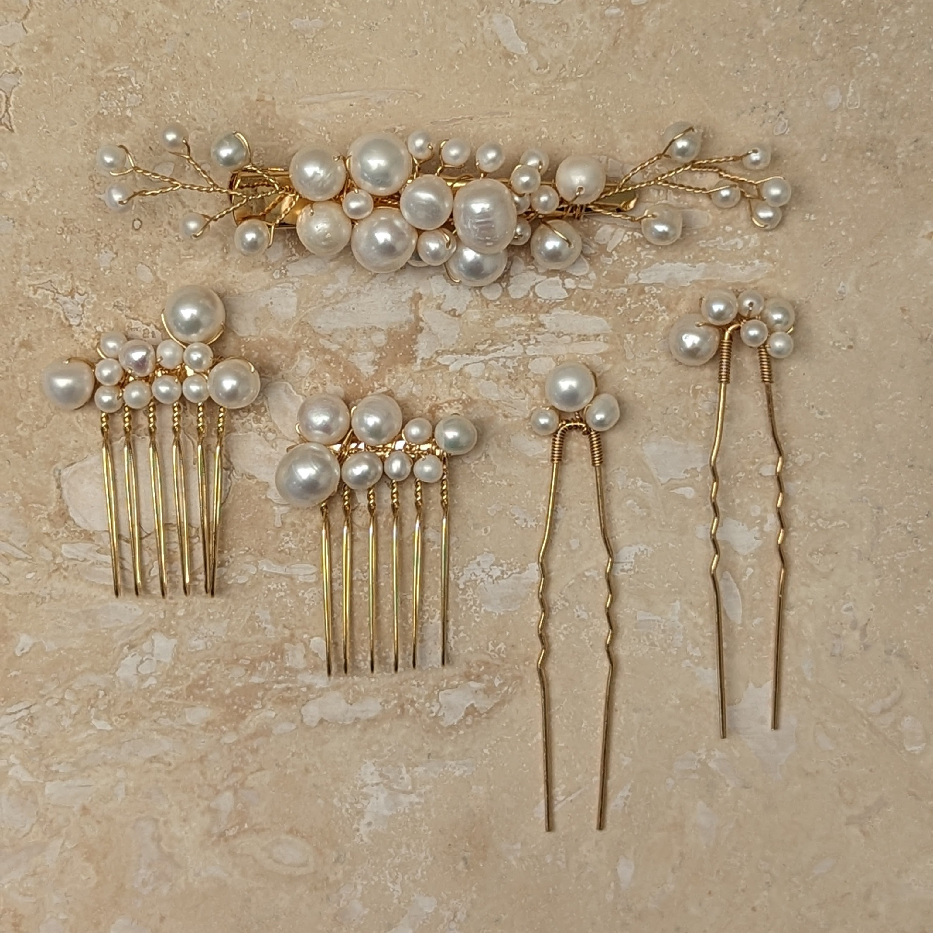 Bridal Party Pearl Hair Accessories Set