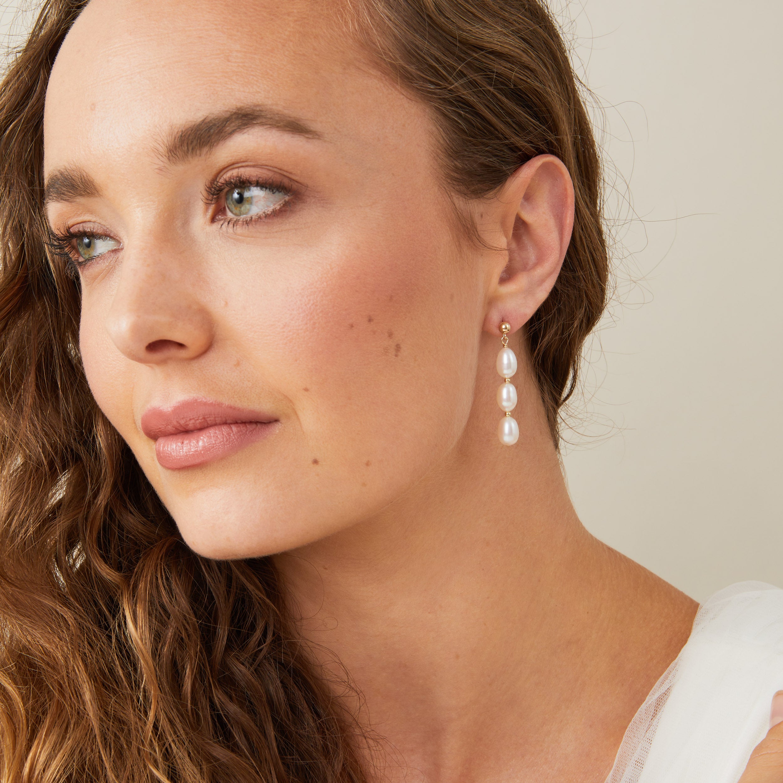 Cleo Pearl Bridal Drop Earrings