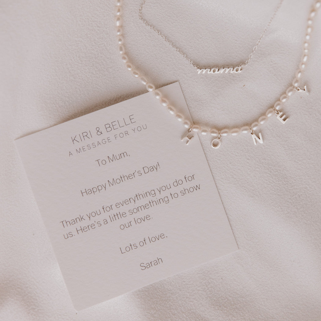 Personalised Pearl Letter Charm Name Necklace