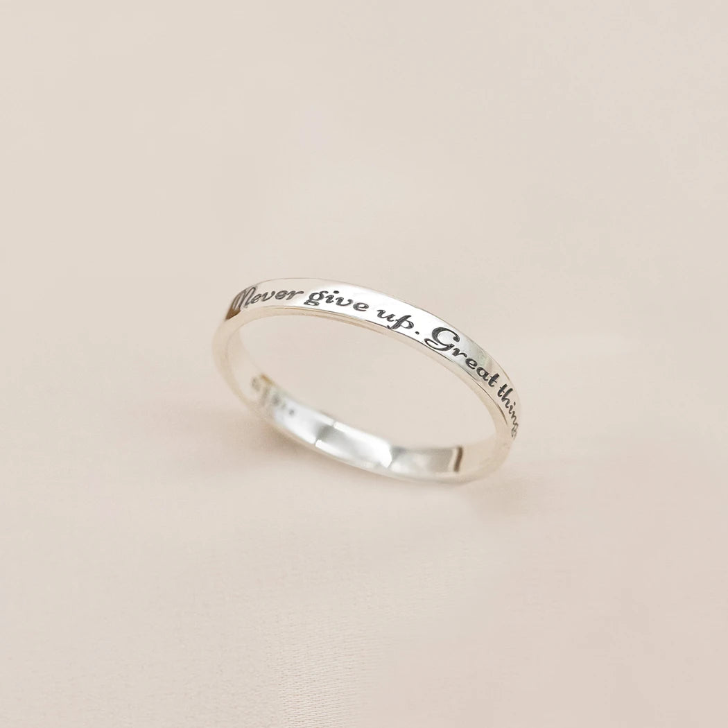 Dainty Engraved Sterling Silver Ring