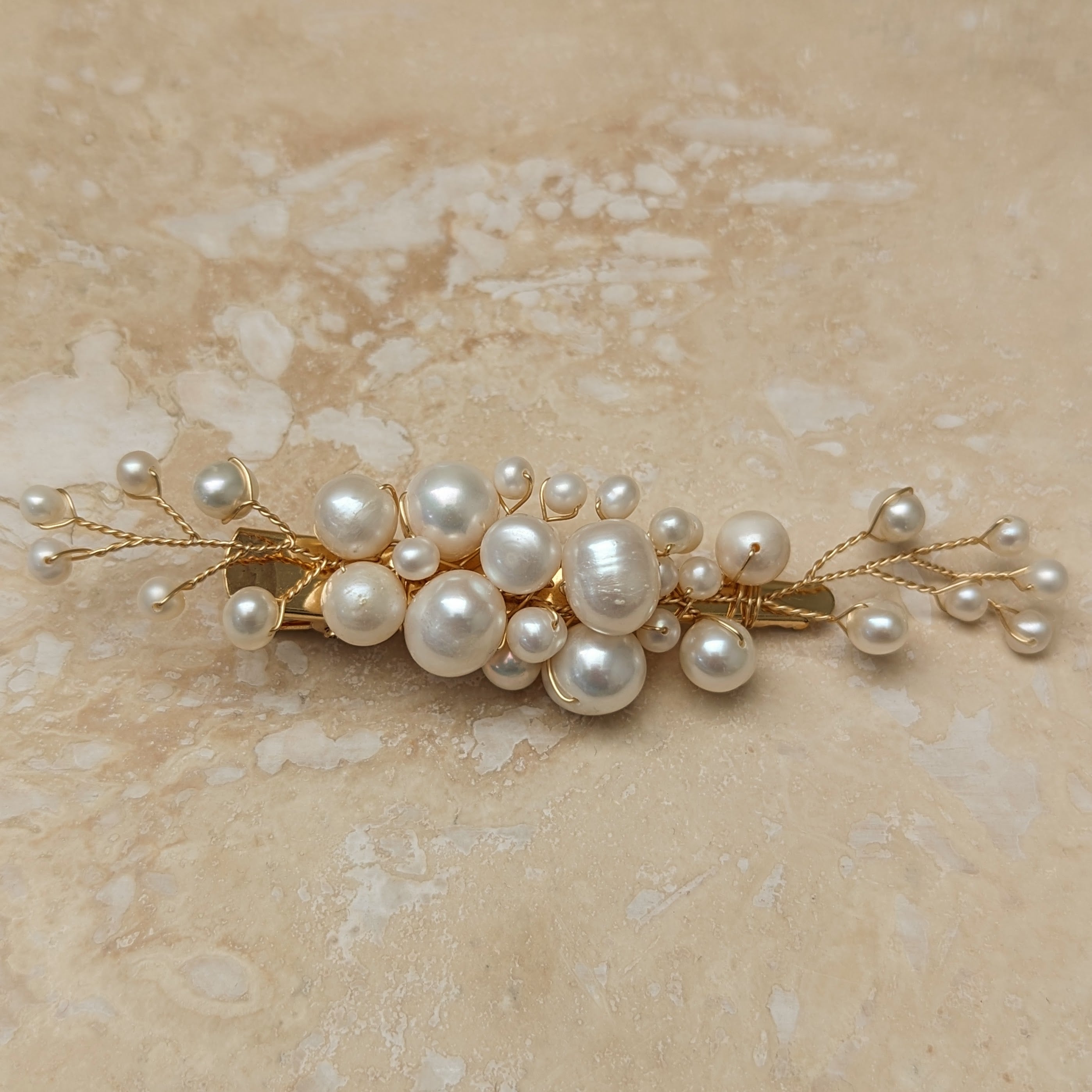 Large Pearl Bridal Hair Clip