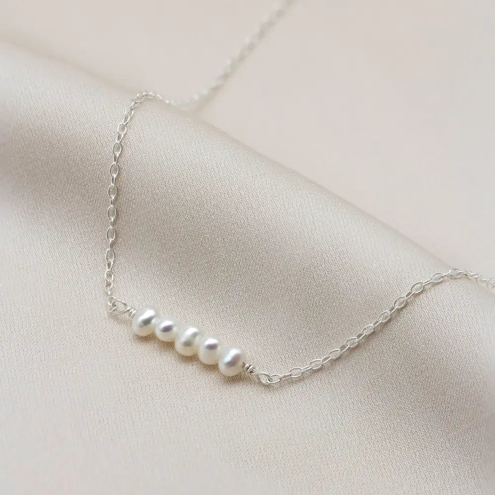 Eliana Tiny Pearl Bar Necklace