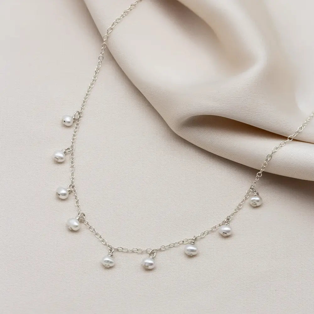 Delilah Tiny Pearl Drop Necklace