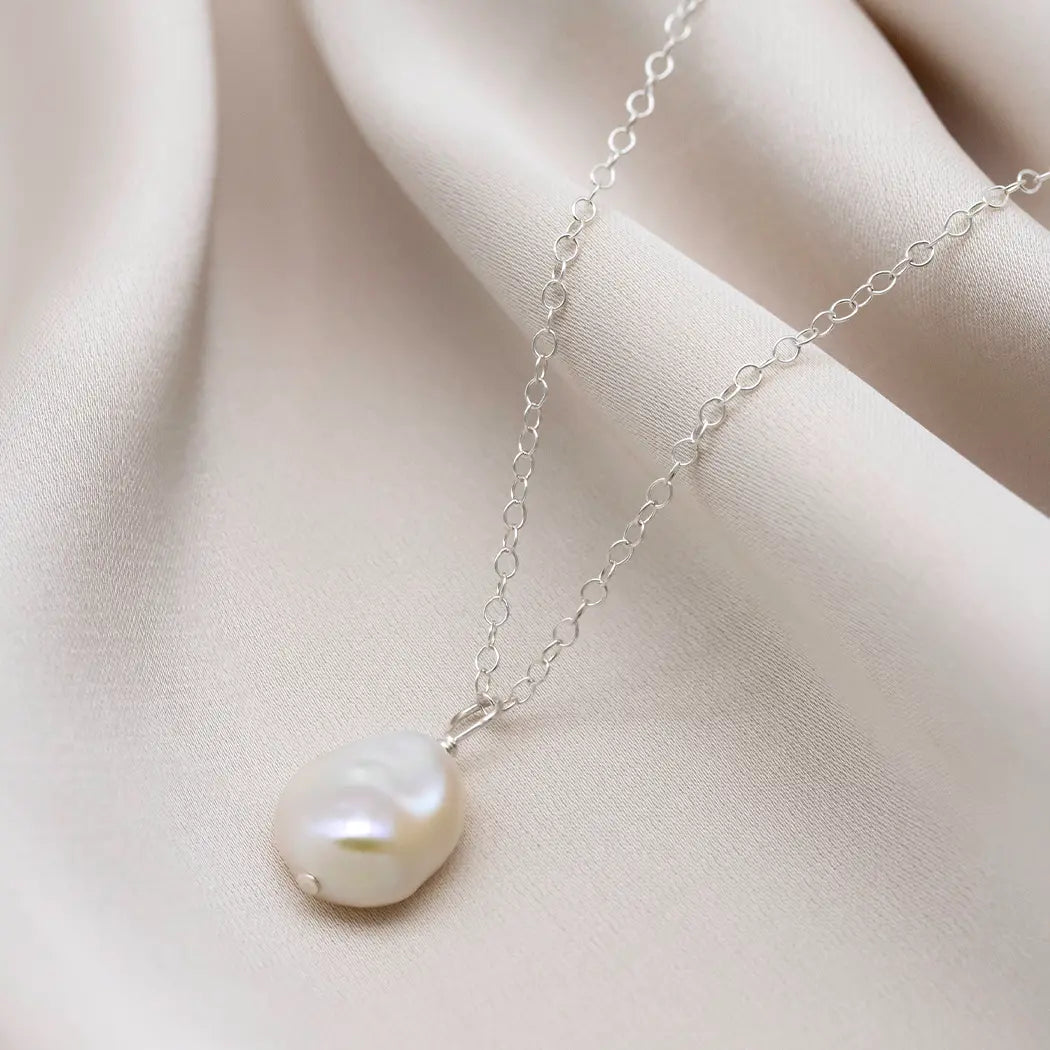 Single Keshi Pearl Drop Necklace