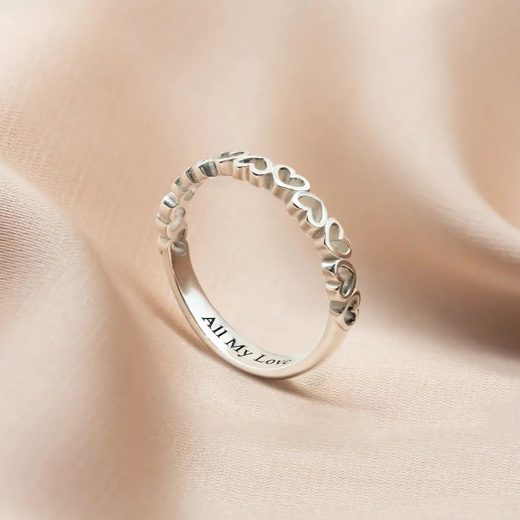 Hearts Ring with Engraving