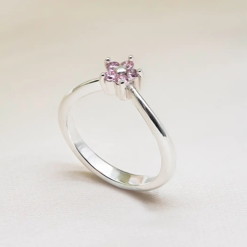 Birthstone Flower Ring