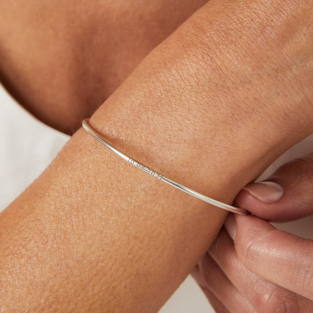 Personalised Dainty Plain Stacking Bangle