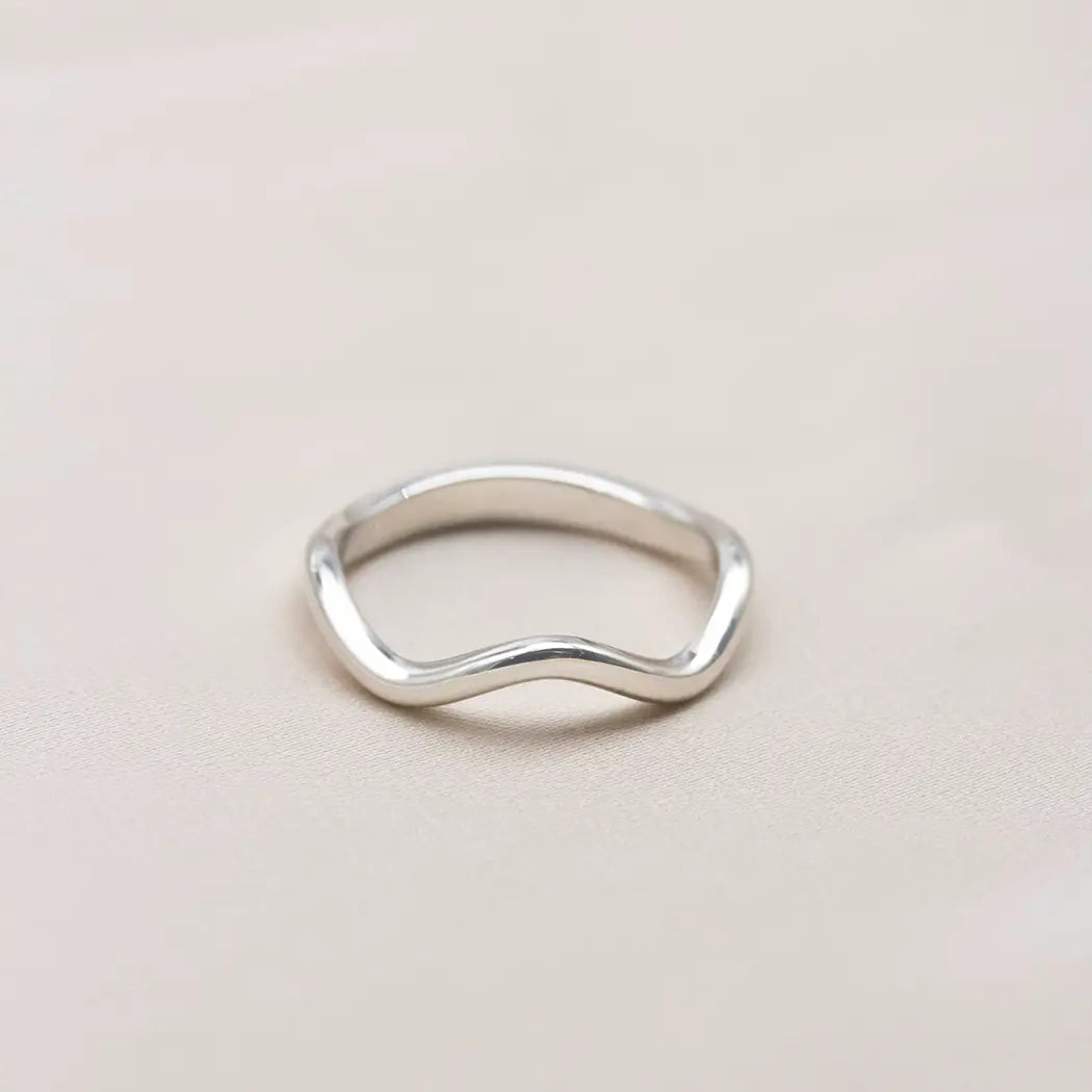 Slim Organic Wavy Band Ring