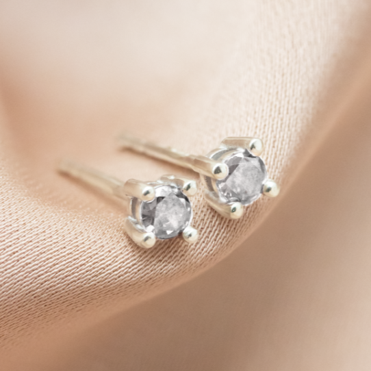 Birthstone Stud Earrings - 3mm (Select Your Birthstone)