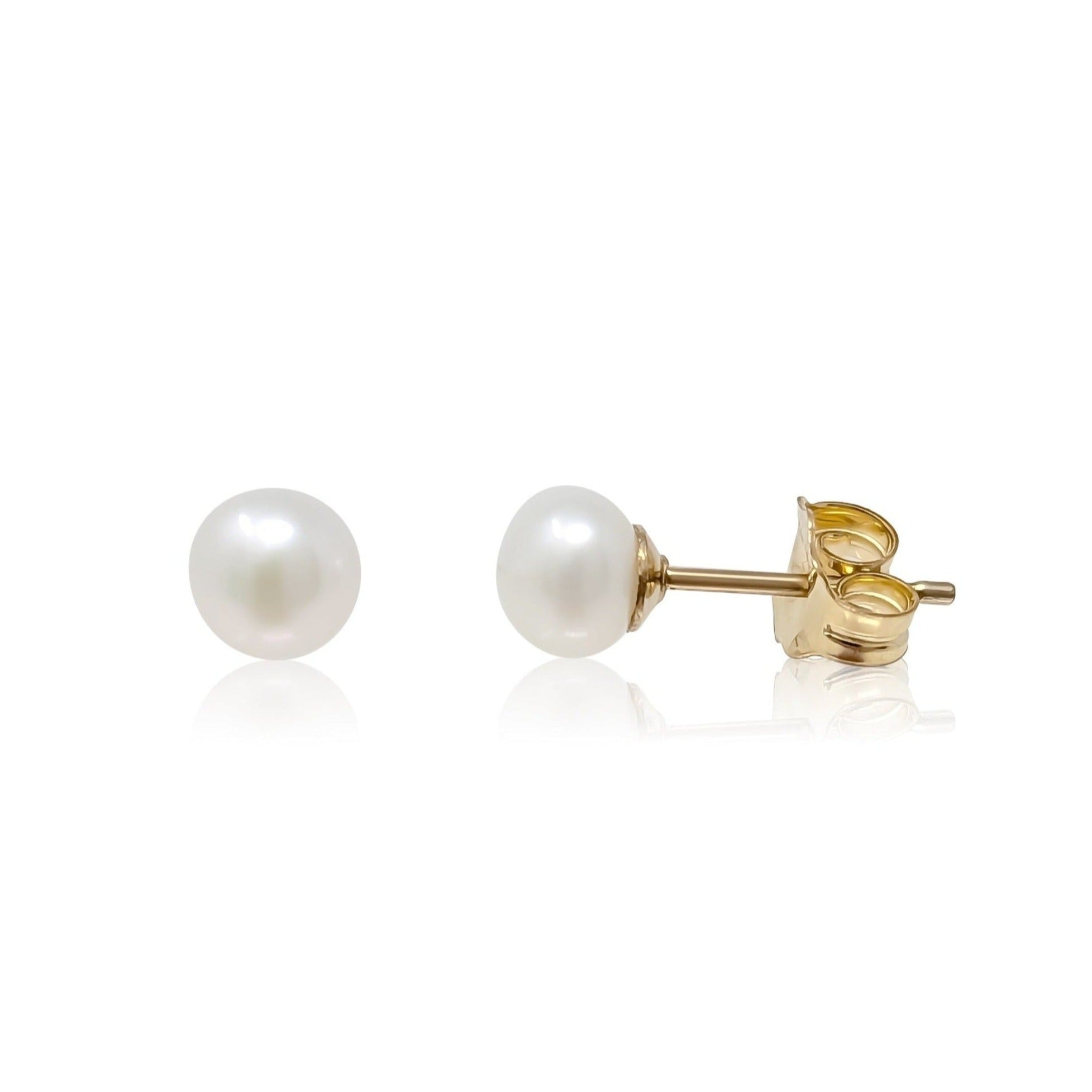 Small Button Pearl Earrings - KIRI & BELLE